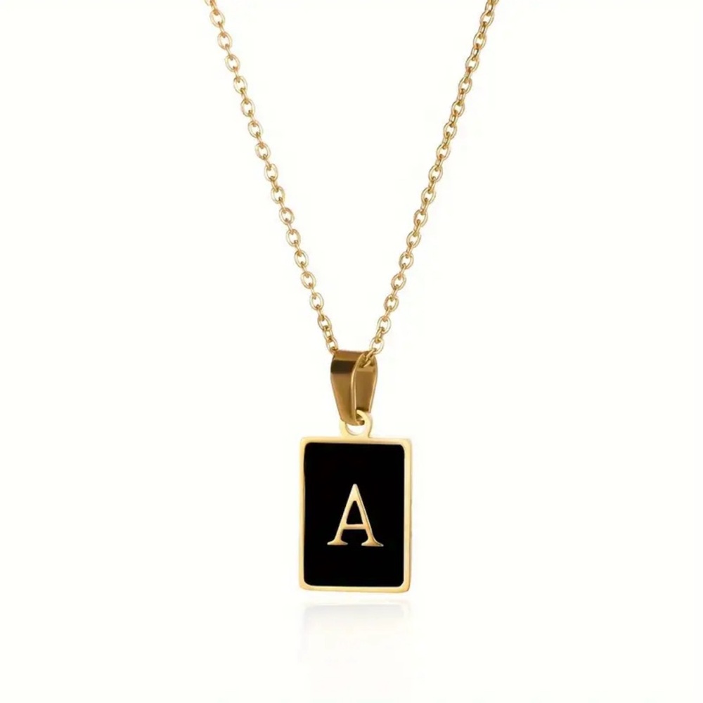 Initially Letter Pendant Necklace Stainless Steel boho chic jewelry